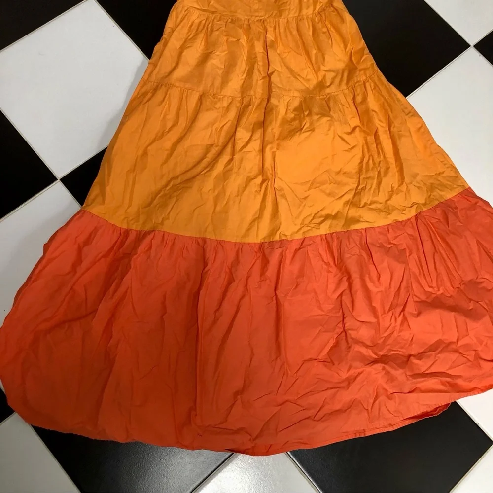 Color Me Courtney Louise Maxi Dress Orange Colorblock Vibrant Tangerine Citrus 8 - Picture 13 of 16